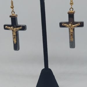Black cross with Jesus on them